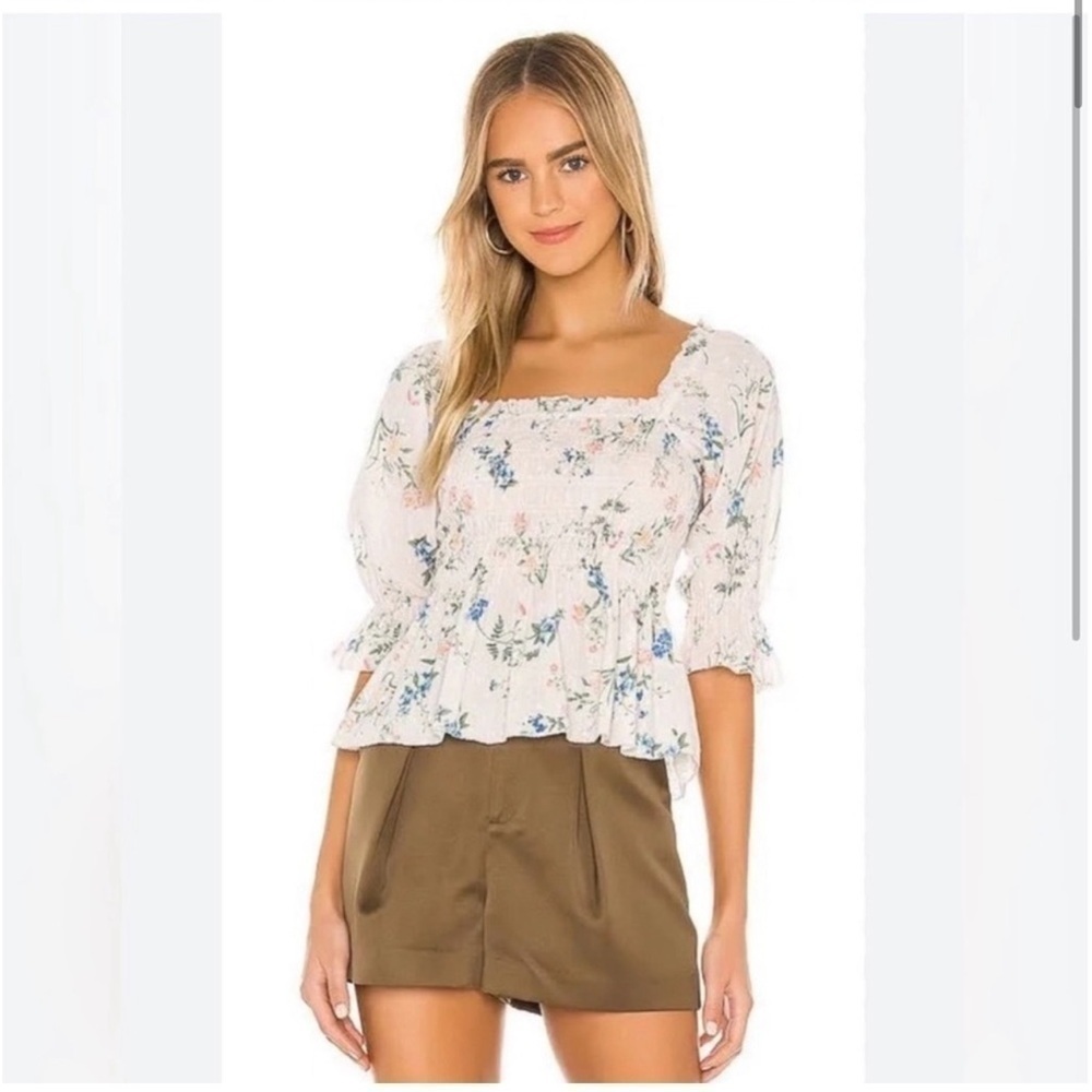 Saylor Clover Floral Blush Pink Top